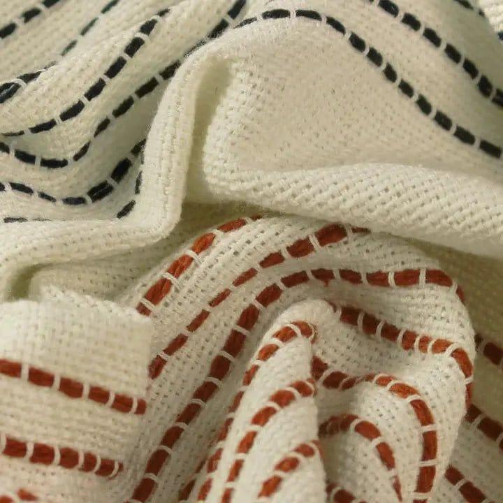 Black and White Tasseled Throw.