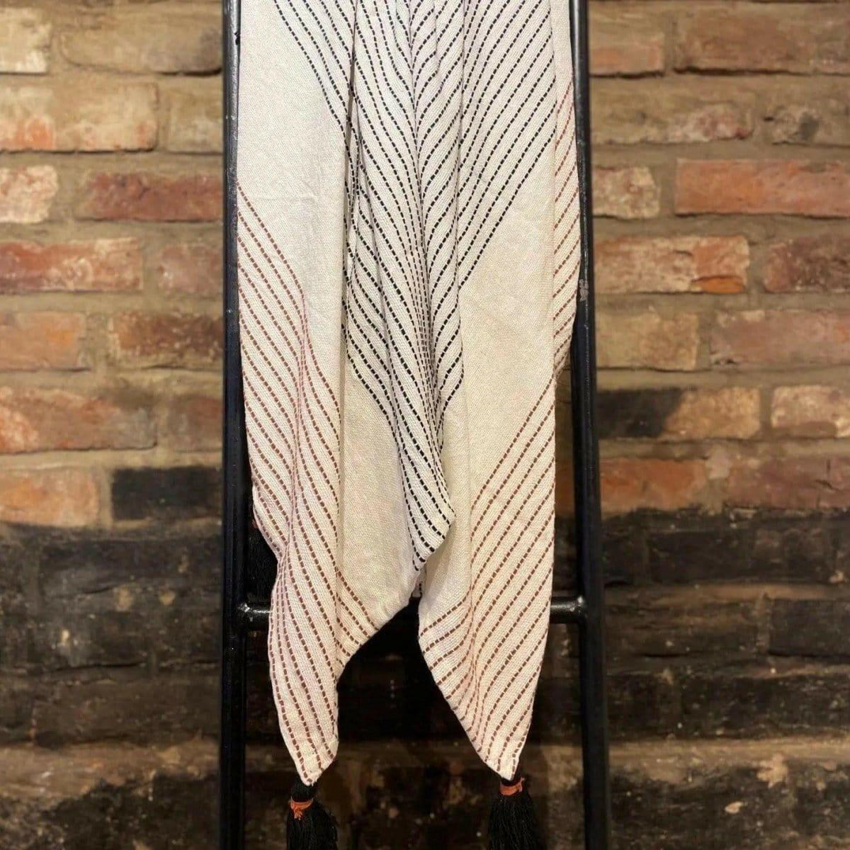 Black and White Tasseled Throw.