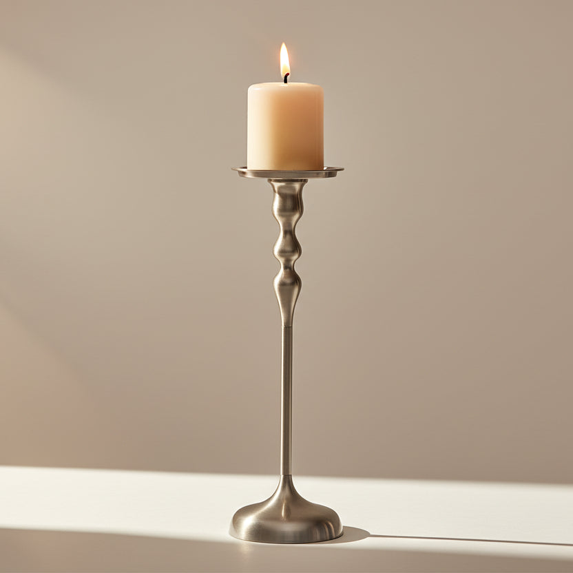 Caswell Gold Pillar Candlestick.