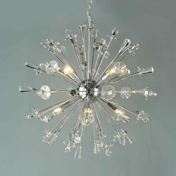 Exodus 8 Light Pendant Polished Chrome Crystal.