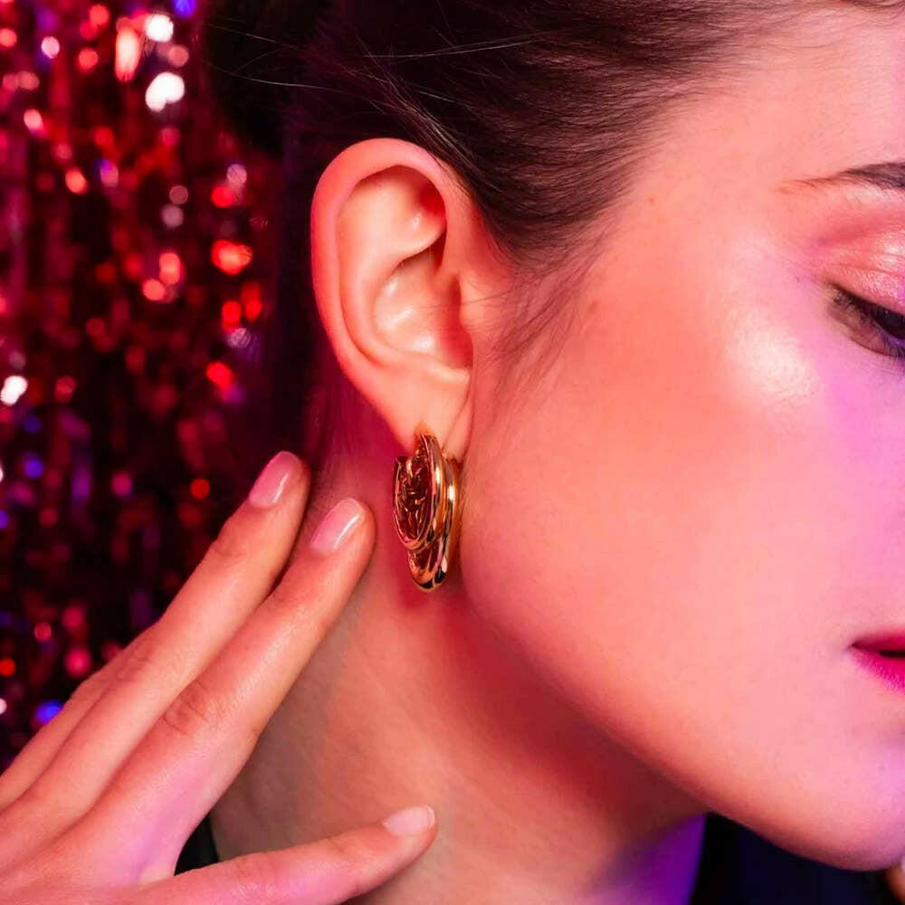 Golden Zaza hoop earrings - Persora