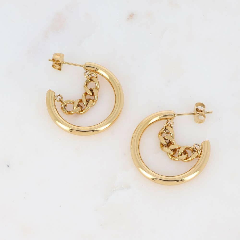 Golden Zaza hoop earrings - Persora