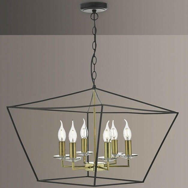 Gretchen 6 Light Pendant Light in Black Iron.