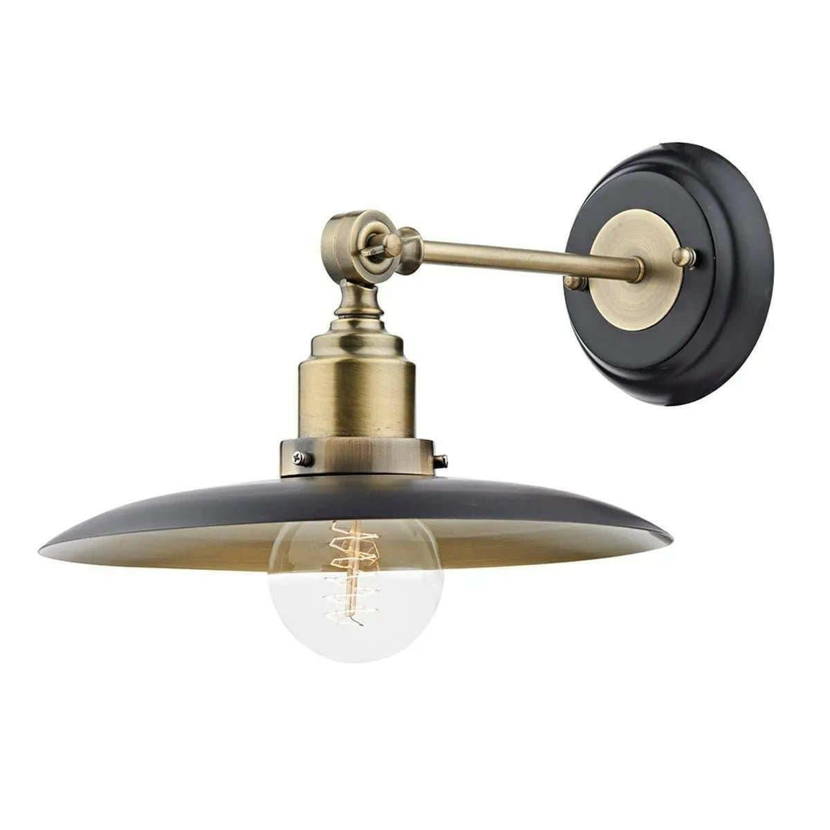 Hannover 1 Light Wall Bracket Black Antique Brass.
