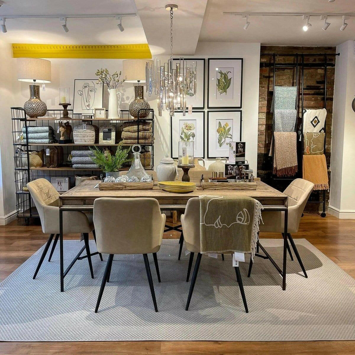 Iron Cross Brace Dining Table.