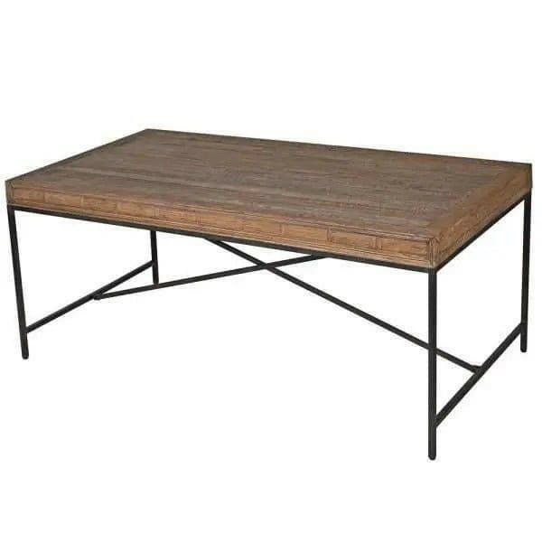 Iron Cross Brace Dining Table.