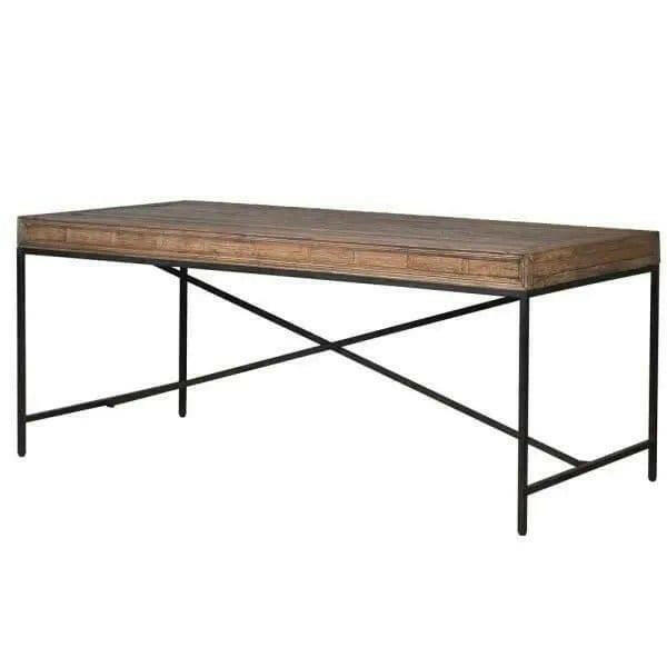 Iron Cross Brace Dining Table.