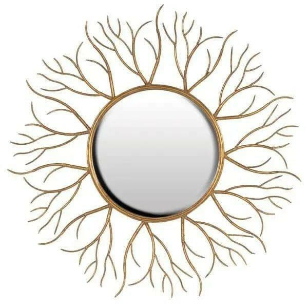 Large Gilded Gold Metal Tree Twigs Mirror.