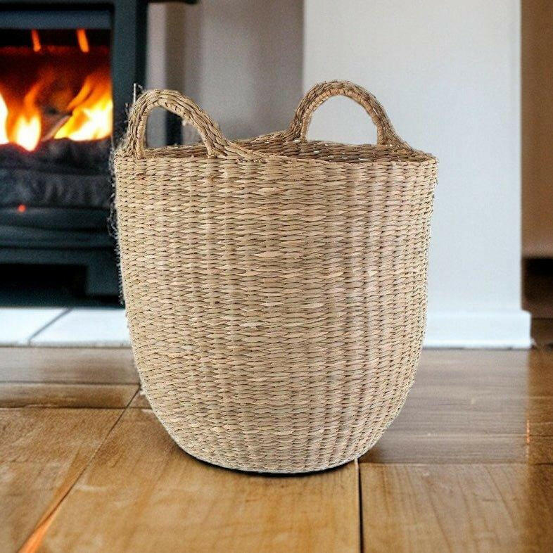 Large Woven Sea Grass Basket.