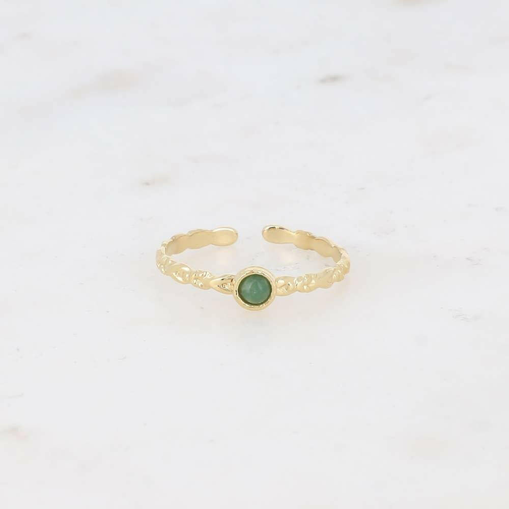 Lydia ring - round natural stone: Onyx - Persora