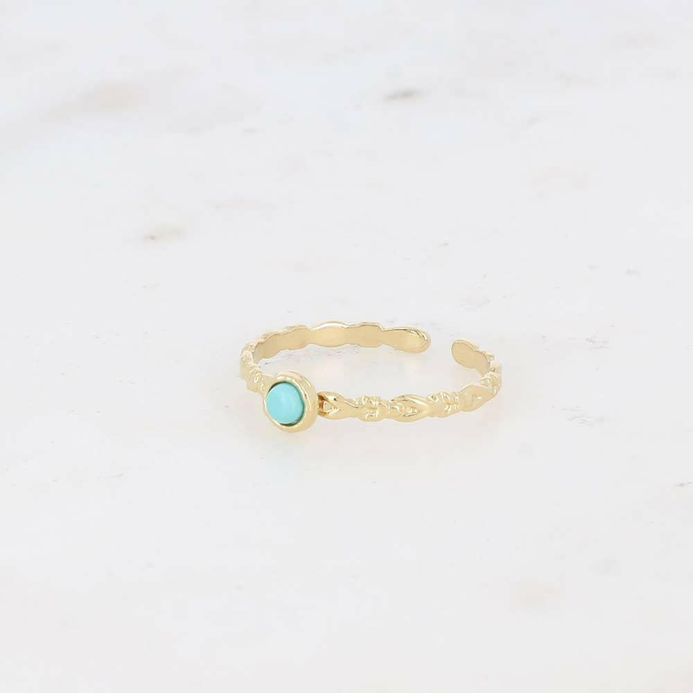 Lydia ring - round natural stone: Onyx - Persora