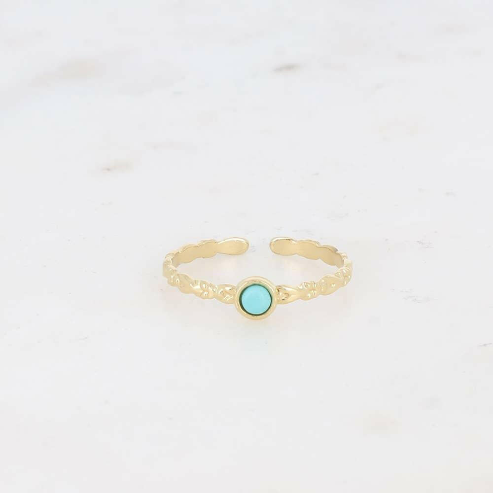 Lydia ring - round natural stone: Onyx - Persora