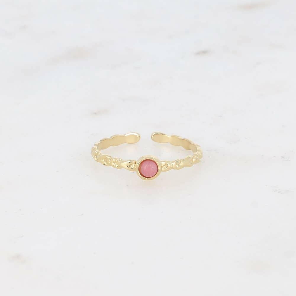 Lydia ring - round natural stone: Onyx - Persora