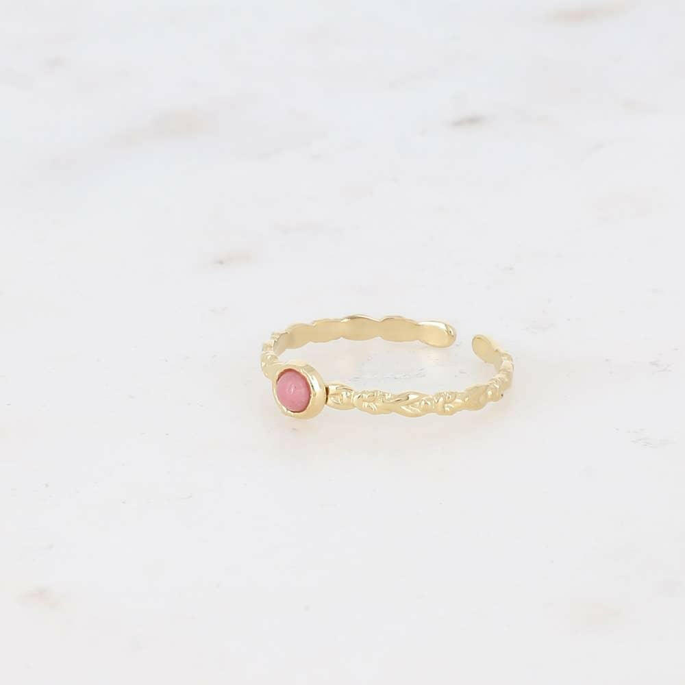 Lydia ring - round natural stone: Onyx - Persora