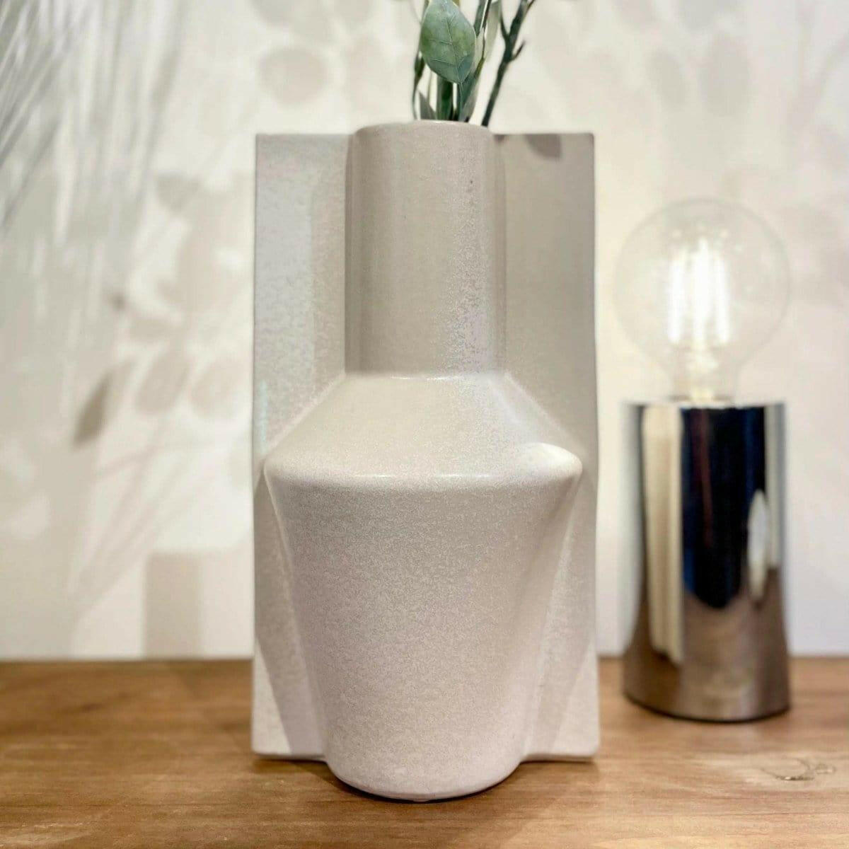 Mid Century Design White Vase.