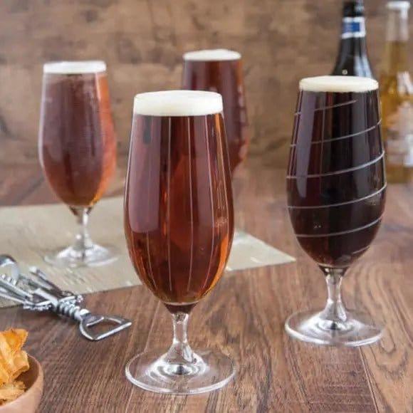 Mikasa Crystal Glasses Set Of 4 Craft Ale Pilsner.