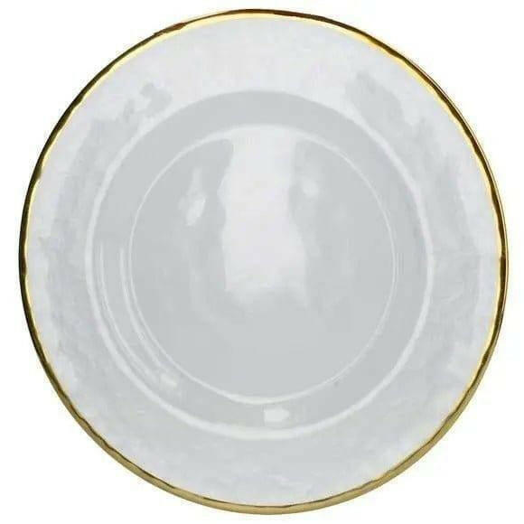 Mikasa Gold Rimmed Glass Charger Plate.