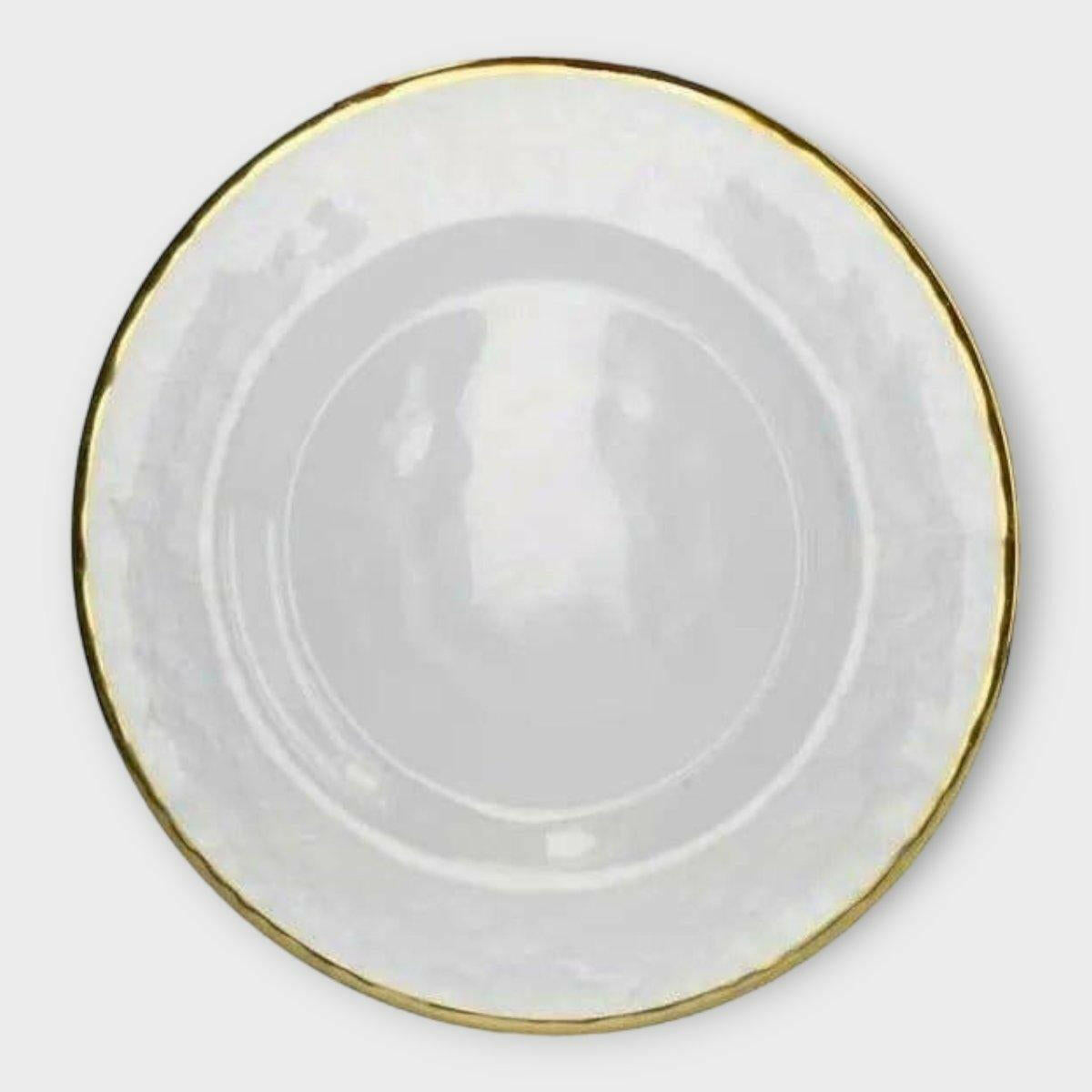 Mikasa Gold Rimmed Glass Charger Plate.
