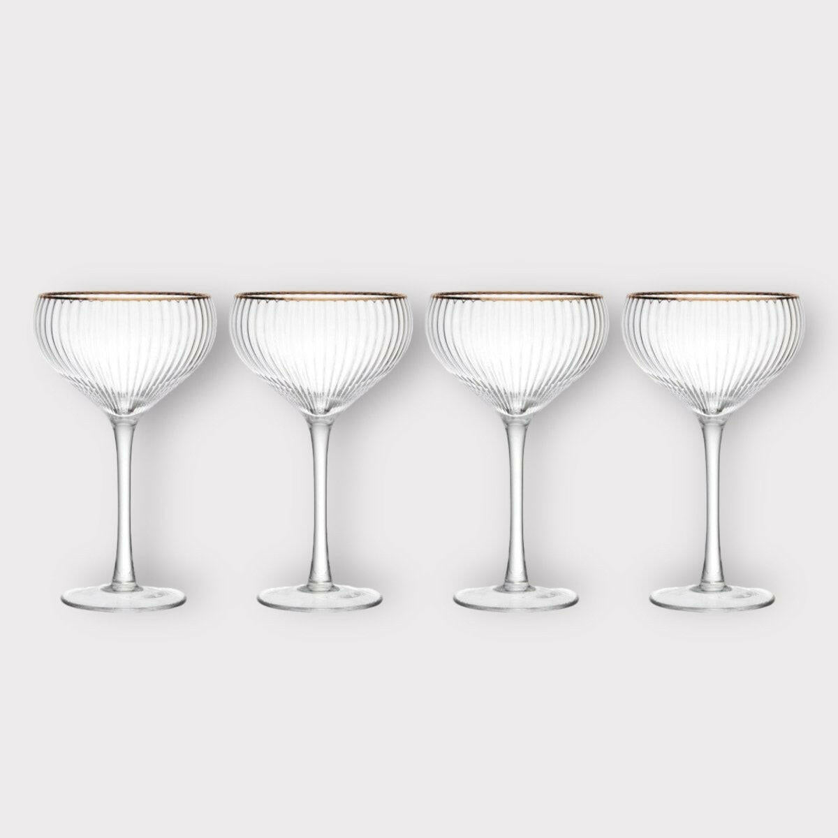 Mikasa Sorrento 4-Piece Crystal Coupe Glass Set, 350ml - Persora