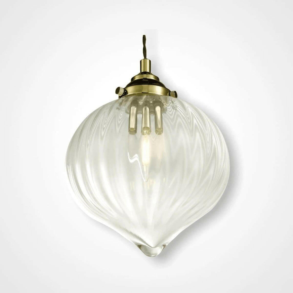 Mya 1 Light Single Pendant Antique Brass Glass.