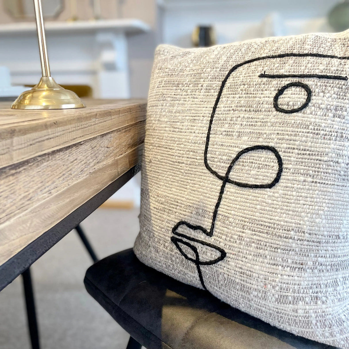 Black and White Face Cushion.