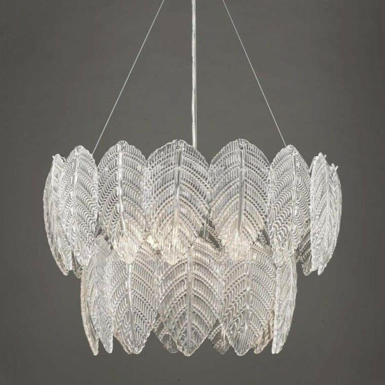 Phillipa 3 Light Pendant Polished Chrome Textured Glass.
