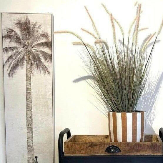 Potted Faux Onion Grass.