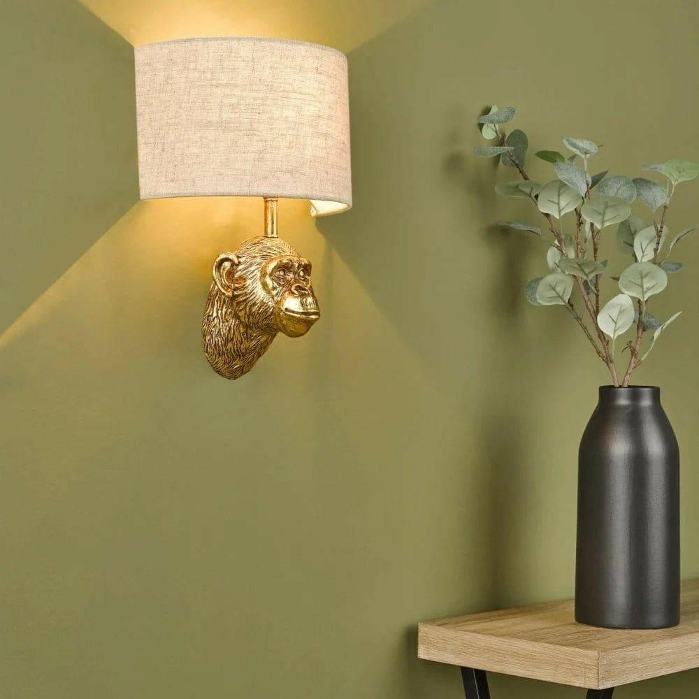 Raul Monkey Wall Light Gold.