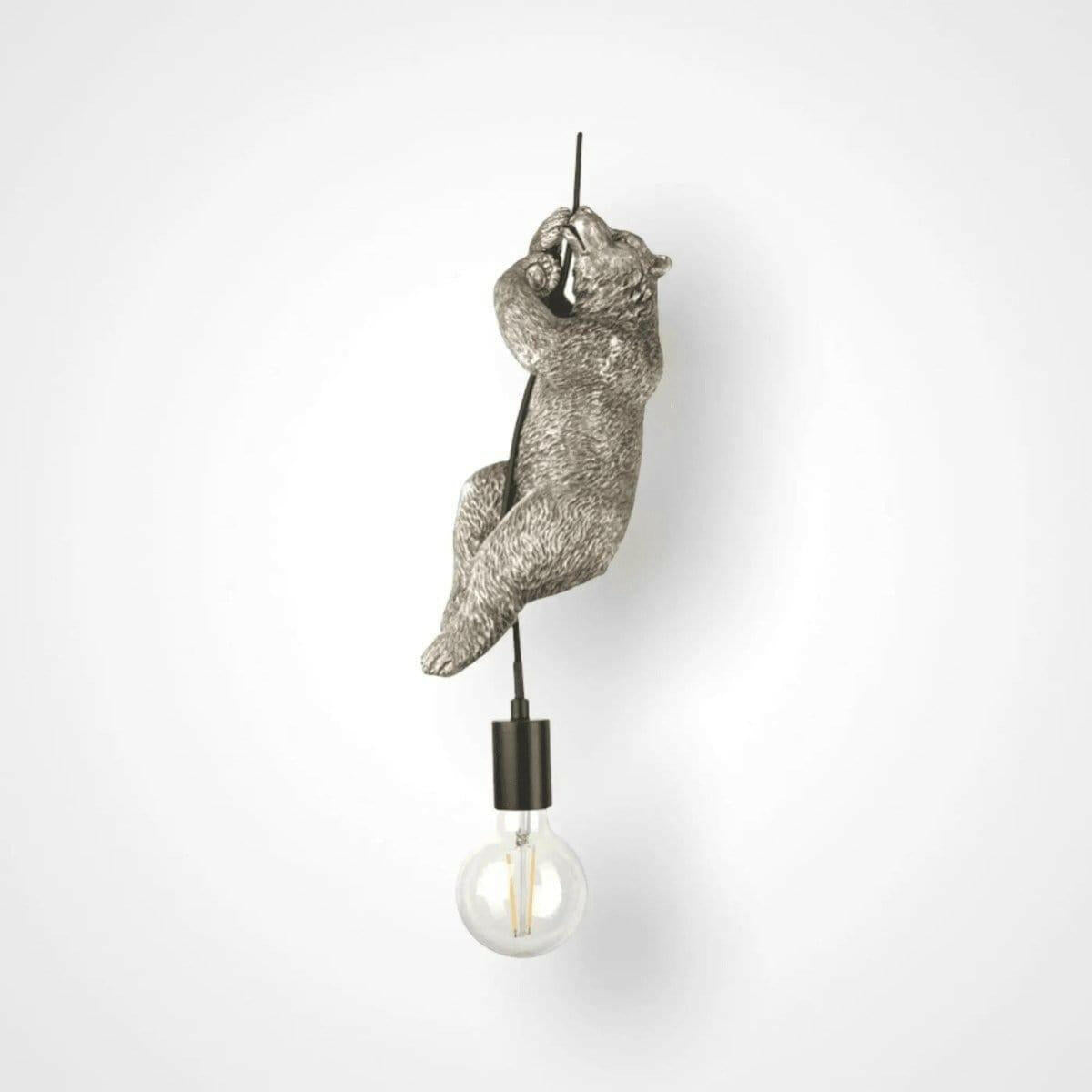 Silver Hanging Bear Pendant Light.