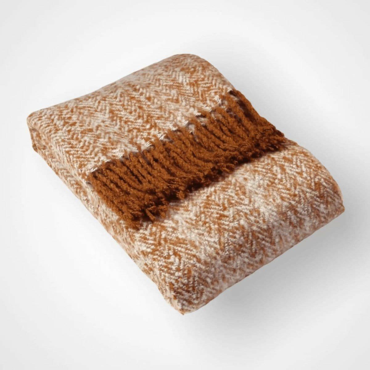 Yellow Gold Herringbone Throw - Persora