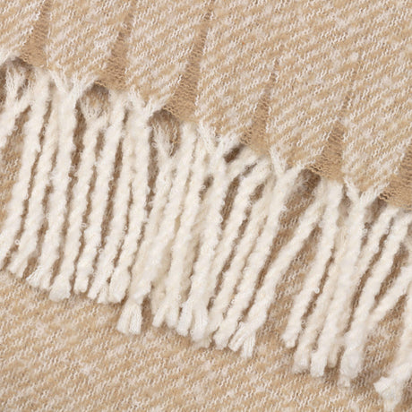 Riva Home - Isla Woven Tasselled Throw Natural: Natural / 130 x 180cm