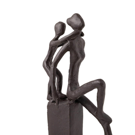 Playfulness Mother and Child Cast Iron Sculpture