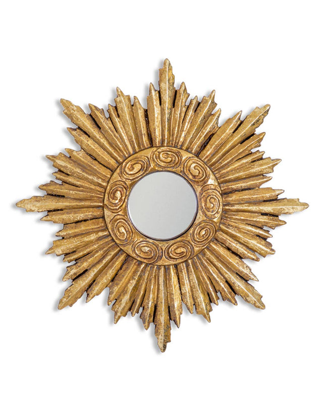 McGowan & Rutherford Ltd - Small Gold Ornate Framed Convex Mirror.