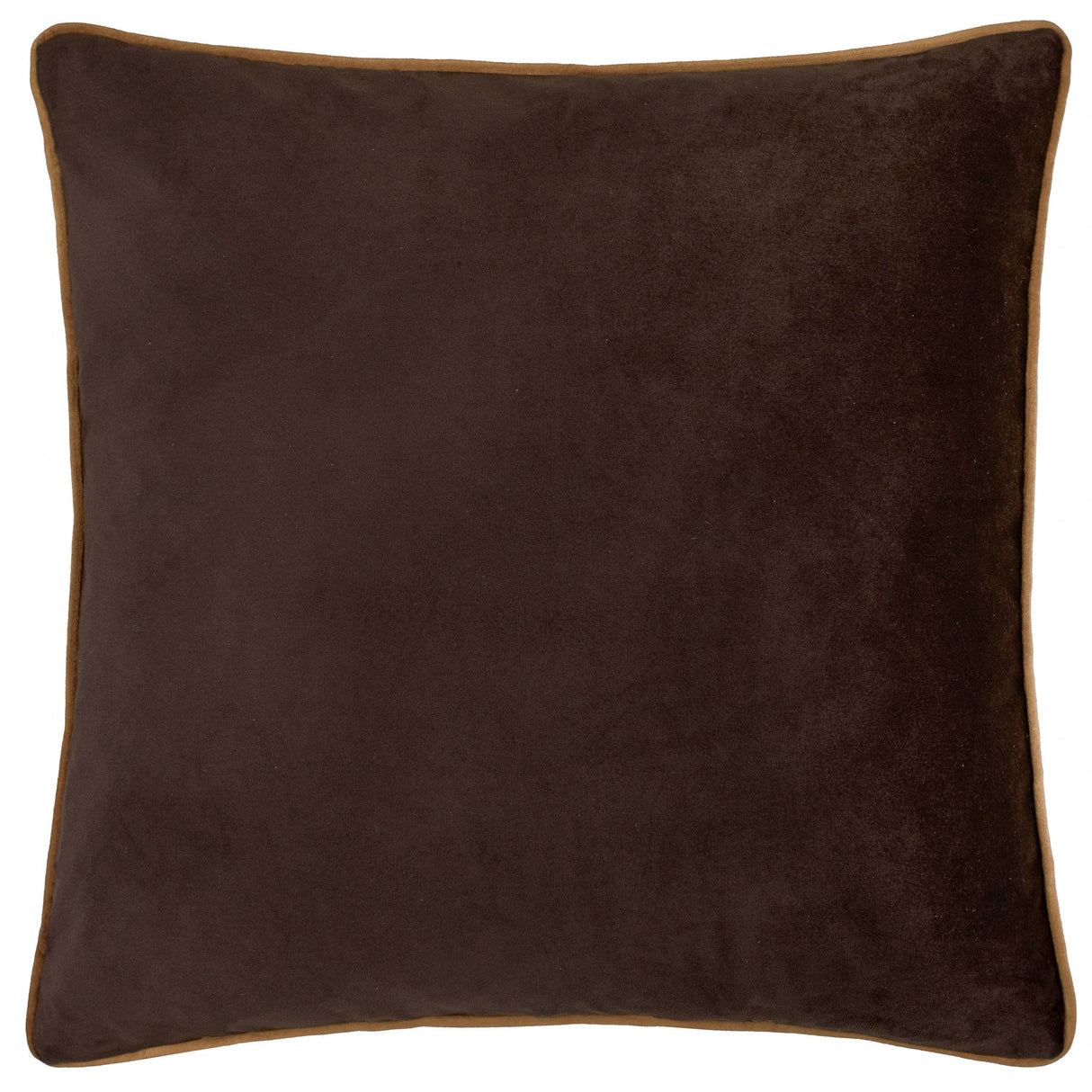 Riva Home - Meridian Velvet Cushion Chocolate/Caramel: Chocolate/Caramel / Polyester Filled / 55 x 55cm