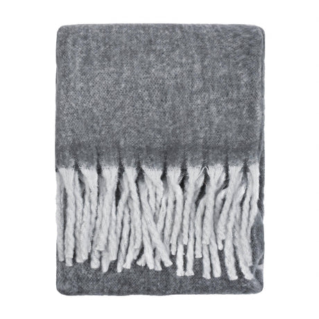 Cozy Woven Tasselled Throw Charcoal: Charcoal / 140 x 180cm