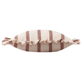 Riva Home - Connie Square Striped Ruffle Cushion Clay Pink: Clay Pink / Polyester Filled / 45 x 45cm.