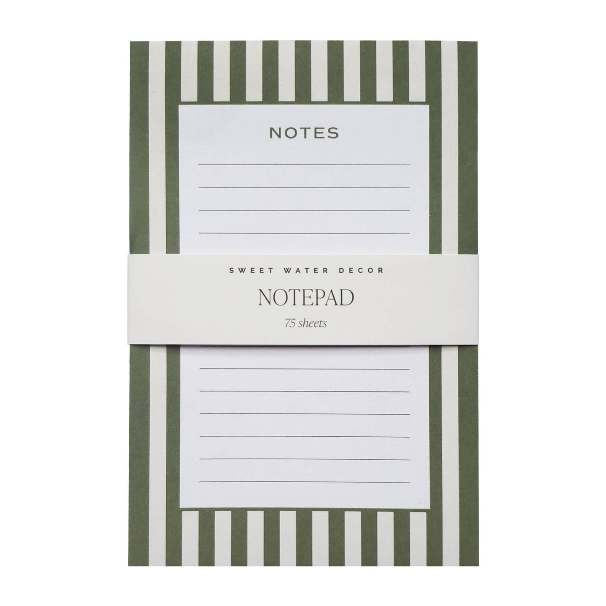 Green Striped Writing Notepad