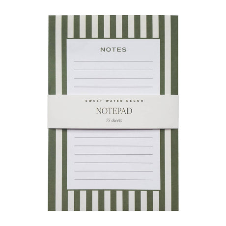 Green Striped Writing Notepad