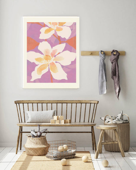 Pink Abstract Flower Art Print A3