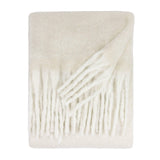 Riva Home - Cozy Woven Tasselled Throw Ecru: Ecru / 140 x 180cm.