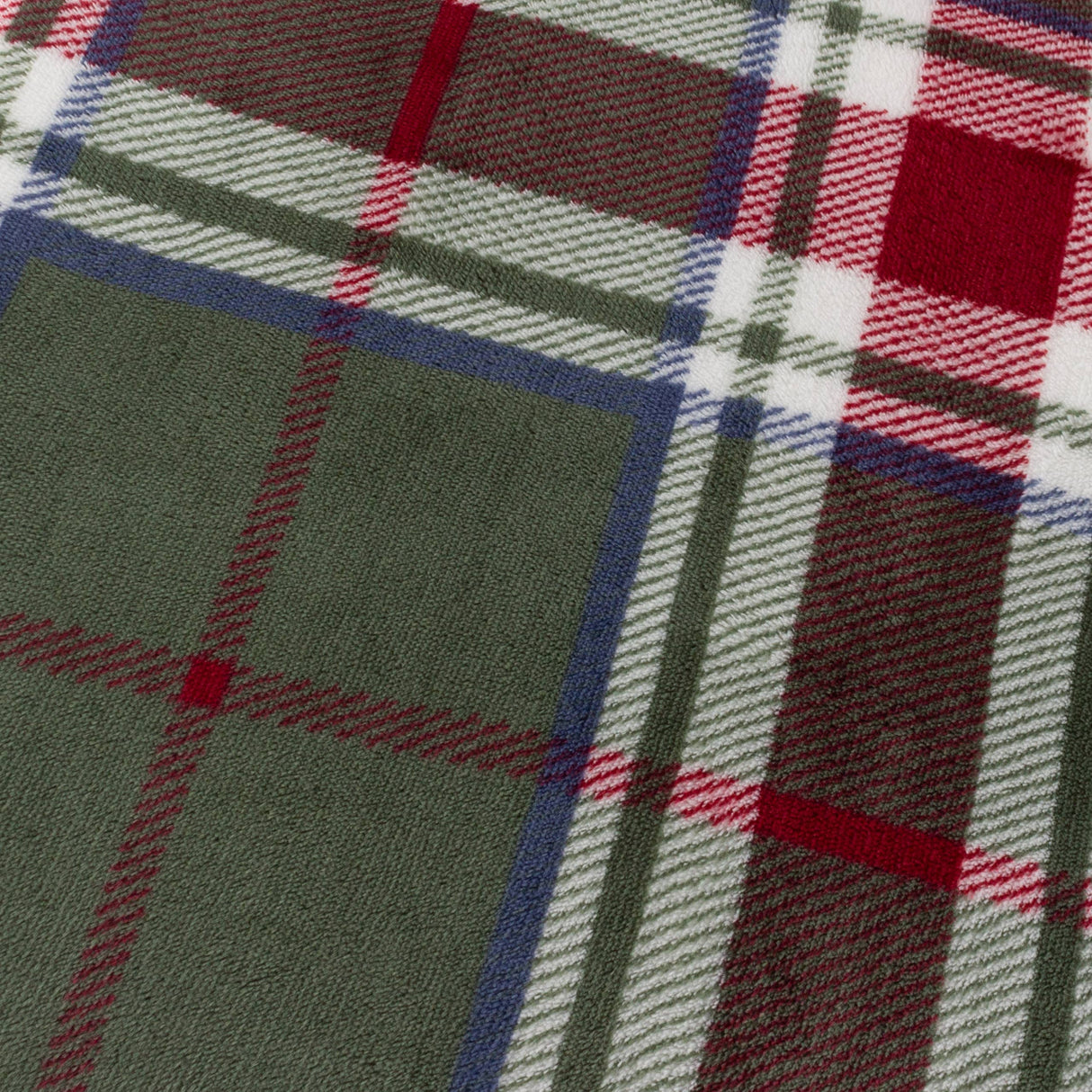 Riva Home - Braemar Check Sherpa Fleece Throw Berry/Pine: Berry/Pine / 140 x 180cm