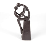 Mother and Child Tender Embrace Cast Iron Sculpture