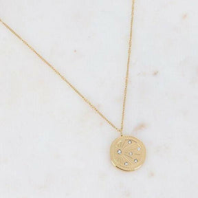 Gold and White Zirconium Izaline Necklace.