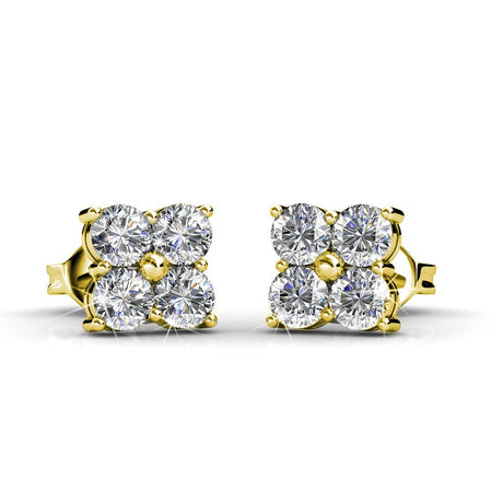 CARALI / MYC Paris - Sweet Square Earrings - Gold and Crystal
