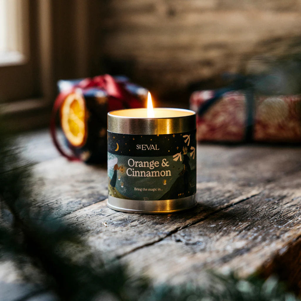 Orange & Cinnamon Scented Tin Candle