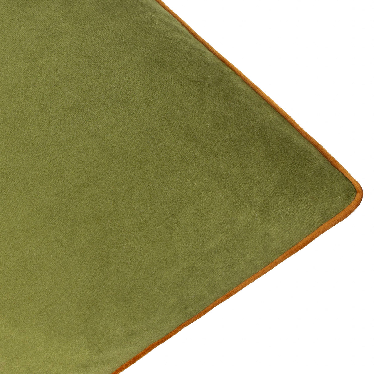 Riva Home - Meridian Velvet Cushion Olive/Ginger: Olive/Ginger / Polyester Filled / 55 x 55cm