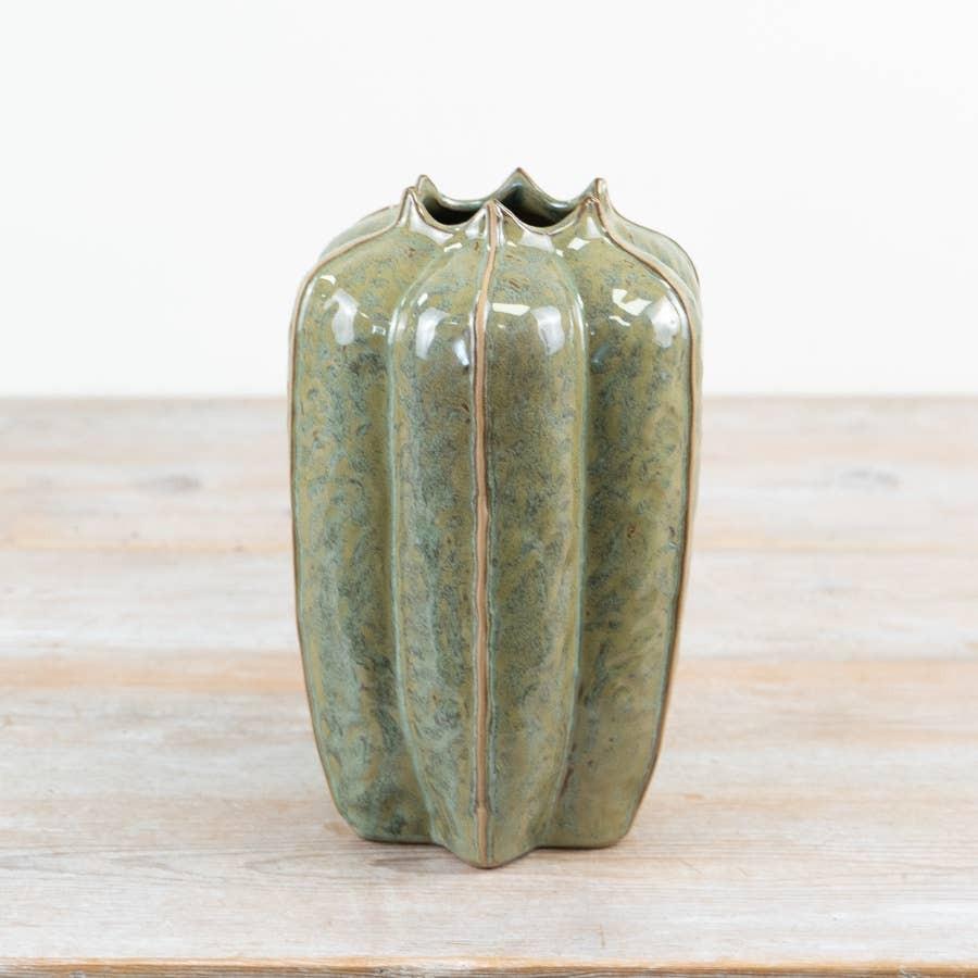Gainsborough Giftware x Portland Living - Green Seeded Pod Vase, 23cm