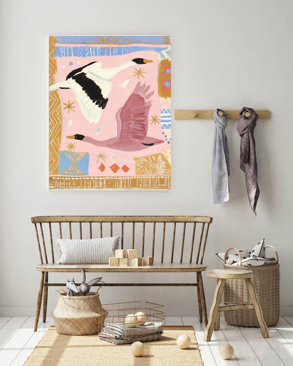 Swan Pastel Painting Art Print A3