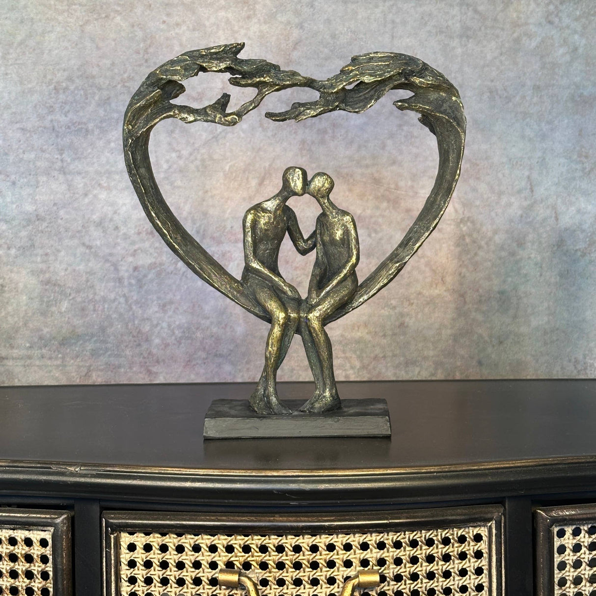 Sitting Couple Under Heart Tree Sculpture