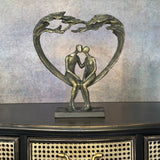 Sitting Couple Under Heart Tree Sculpture